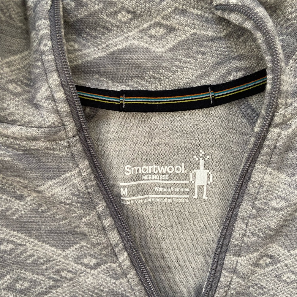 SmartWool Gray Patterned Quarter-Zip Pullover - image 2